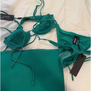 Brand new triangl jade green sparkle bathing suit